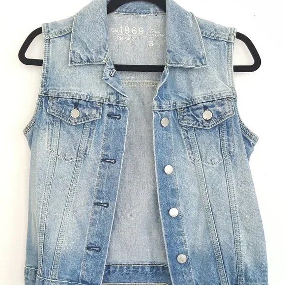 GAP Jackets Coats Gap 969 Denim Vest Size Small Jean Poshmark